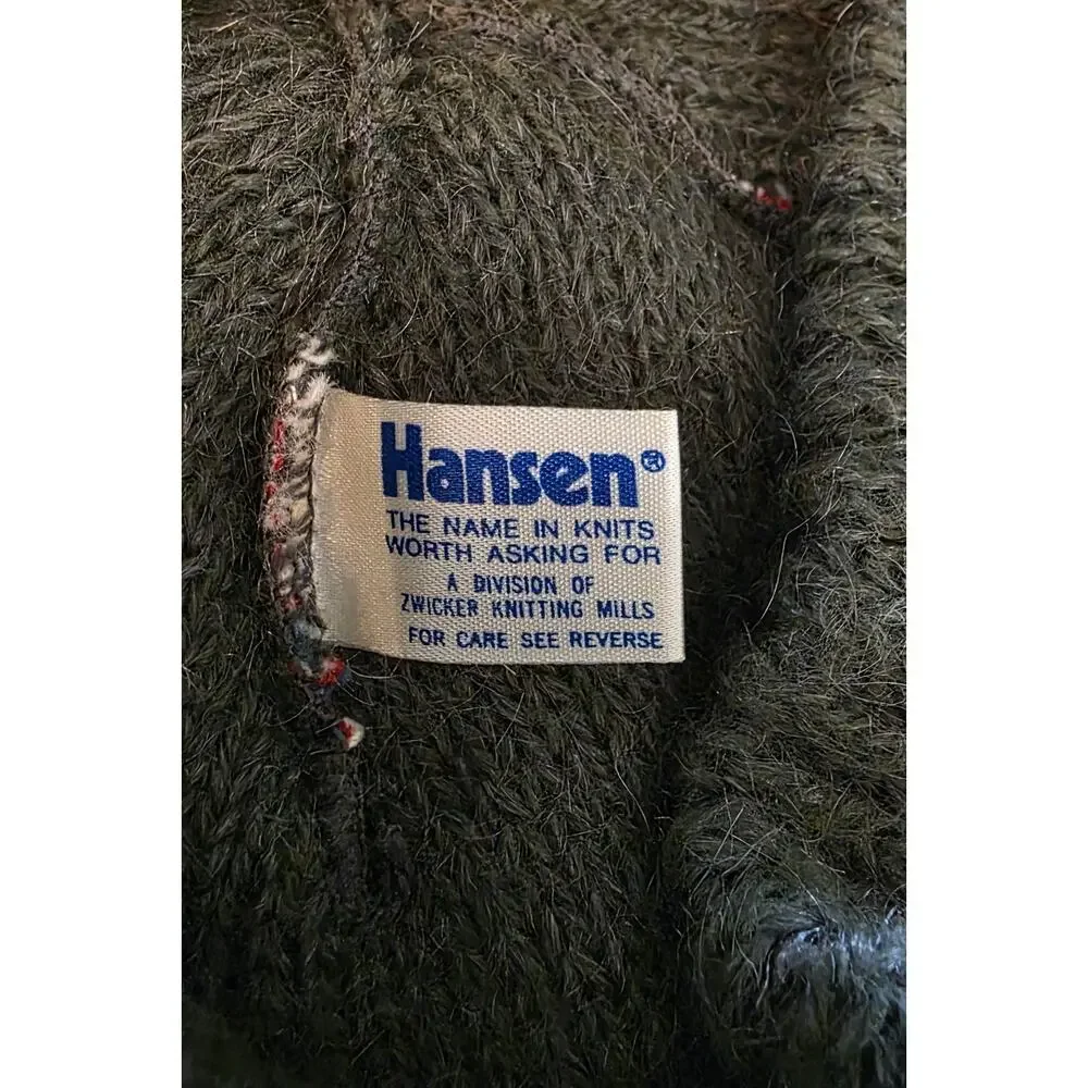 Vintage Hansen‎ Ladies Wool Knit Winter Beanie Sock Hat Zwicker Knitting Mills